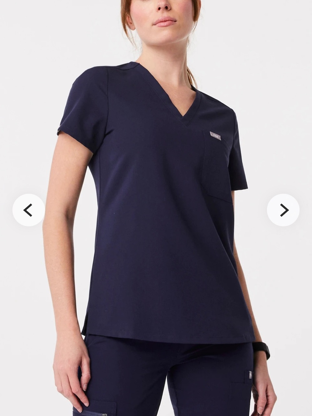Figs Navy V-Neck Scrub Top Technical Collection